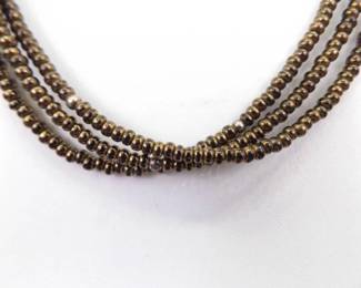 .925 Sterling Silver SILPADA Bronze Triple Strand Necklace
