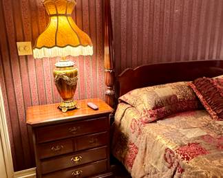 Mahogany bedside chest, one of pair