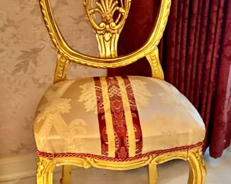 Gilt Italian shield back side chair