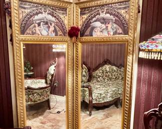 Rococo Revival style floor mirror