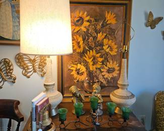 VINTAGE ART,  RETRO WROUGHT IRON CANDLE HOLDERS