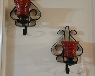 WROUGHT IRON SCONCES