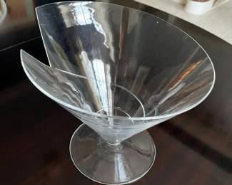 1 Carlo Moretti Cartoccio Murano Crystal Centerpiece Bowlmin