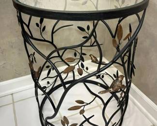 1 Bird Branch Metal Accent Barrel Tablemin