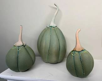 1 William Kidd Studio Gourd Sculpture 3Pc Setmin
