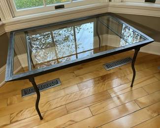 1 Wrought Iron Glass Top Coffee Tablemin