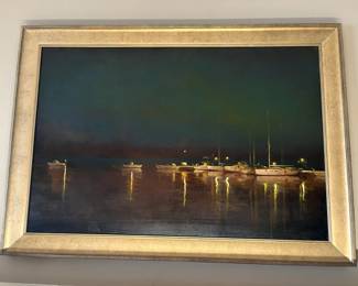 1 Martin A. Poole Harbor On Naxos Original Oilmin