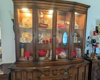 Traditional china cabinet / hutch with working lights