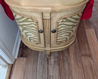 Zebra print accent cabinet