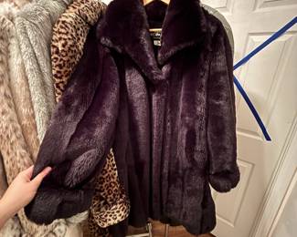 faux black fur coat