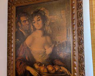 Framed print "Young Couple" by British artist Thomas Brooks in 1848