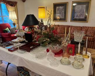 Crystal and flatware galore 