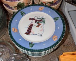 Vintage Pfaltzgraff Snow Bear Accent Salad Plates
