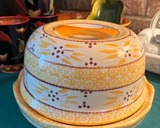 Awesome chips and dip server and cover - ceramic 