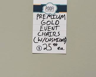 Premium Gold Event Chairs w/ Cushions