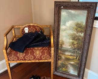 Women's Shoes, Jeffco Red and Gold Armchair