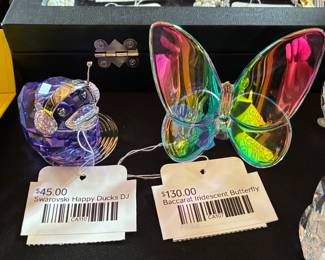 Swarovski Happy Ducks DJ, Baccarat Iridescent Butterfly