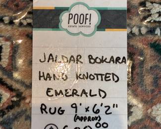 Jaldar Bokara Hand Knotted Emerald Rug