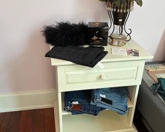 Shoes, White Side Table, Women's Clothing