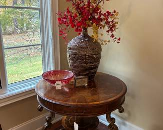 Inlaid Burl Round Table
