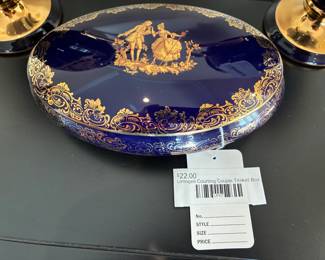 Limoges Courting Couple Trinket Box