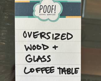 Oversized Wood & Glass Coffee Table