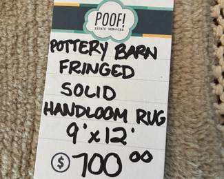 Pottery Barn Fringed Solid Handloom Rug