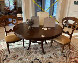 Round Wood Table , Rugs