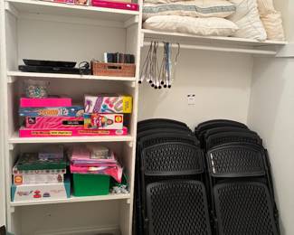 Folding Chairs, Pillows, Christmas Tree