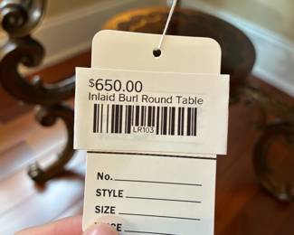 Inlaid Burl Round Table