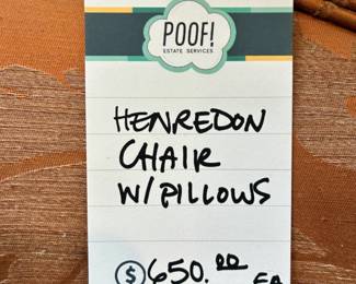 Henredon Chair w/ Pillows