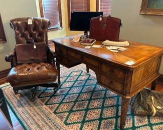 Hancock and Moore Tufted Chair, Monarch Fine Furniture Desk