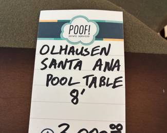 Olhausen Santa Ana Pool Table