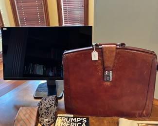 Computer Monitor, Ties, Books, Bags