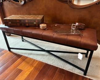 Faux Leather Bench