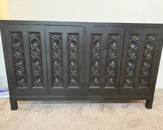 19 DarkBrown4DoorHandCarvedBuffetTable