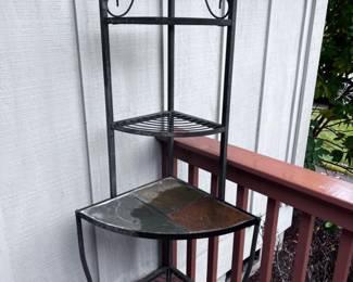 224 4TieredBlackMetalOutsideShelf