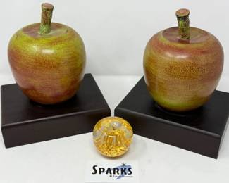 48 LargeCeramicApplesGoldFilledAppleGlobe