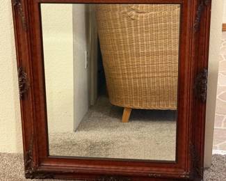 220 OrnateWoodFramedBevelGlassWallMirror