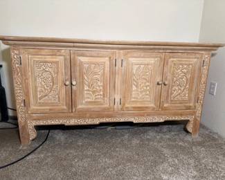 10 HandCarvedWhitewashedBuffetCabinet