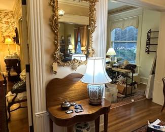 Carvers Guild Mirror and Antique Card Table