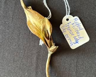 Bronze Lily Broach by Michael Michaud