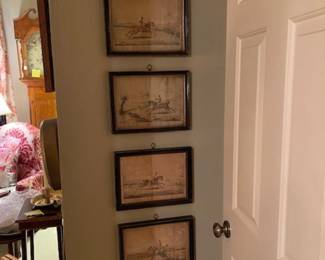 Set of six equestrian prints
