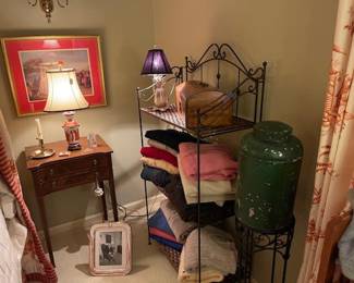 Cahmers sweaters, side table (Sweaters originally $800 to $900, priced at $80 each)