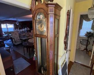 One of several tall case and Grandfather clocks