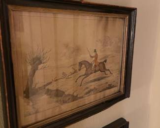 One of a set of six antique equestrian prints