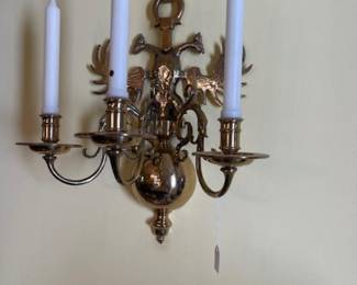Many beautiful brass sconces...all sets are sold in pairs
