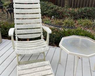 A Kettler side chair and ottoman