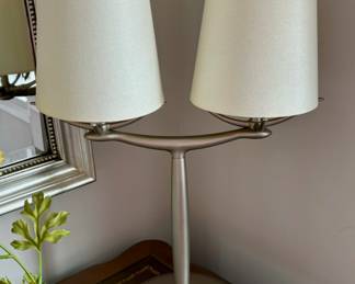 122. Silver 2 Light Table Lamp