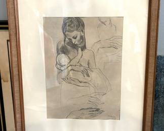 91. "Mother & Child And Four Studies For The Right Hand" by Picasso (16" x 20")